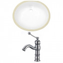 American Imaginations AI-22685 19.5-in. W Oval Undermount Sink Set In White - Chrome Hardware With 1 Hole CUPC Faucet
