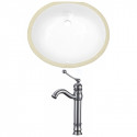 American Imaginations AI-22686 19.5-in. W Oval Undermount Sink Set In White - Chrome Hardware With Deck Mount CUPC Faucet