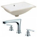 American Imaginations AI-22723 20.75-in. W Rectangle Undermount Sink Set In White - Chrome Hardware With 3H8-in. CUPC Faucet