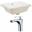 American Imaginations AI-22766 18.25-in. W Rectangle Undermount Sink Set In White - Chrome Hardware With 1 Hole CUPC Faucet
