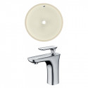 American Imaginations AI-22856 16-in. W Round Undermount Sink Set In Biscuit - Chrome Hardware With 1 Hole CUPC Faucet