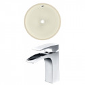 American Imaginations AI-22857 16-in. W Round Undermount Sink Set In Biscuit - Chrome Hardware With 1 Hole CUPC Faucet