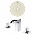 American Imaginations AI-22858 16-in. W Round Undermount Sink Set In Biscuit - Chrome Hardware With 3H8-in. CUPC Faucet