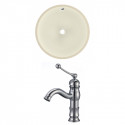 American Imaginations AI-22861 16-in. W Round Undermount Sink Set In Biscuit - Chrome Hardware With 1 Hole CUPC Faucet