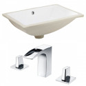 American Imaginations AI-22880 18.25-in. W CUPC Rectangle Undermount Sink Set In White - Chrome Hardware With 3H8-in. CUPC Faucet
