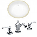 American Imaginations AI-22919 19.5-in. W CUPC Oval Undermount Sink Set In White - Chrome Hardware With 3H8-in. CUPC Faucet