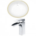 American Imaginations AI-22923 19.5-in. W CUPC Oval Undermount Sink Set In White - Chrome Hardware With 1 Hole CUPC Faucet