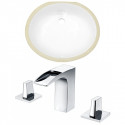 American Imaginations AI-22924 19.5-in. W CUPC Oval Undermount Sink Set In White - Chrome Hardware With 3H8-in. CUPC Faucet