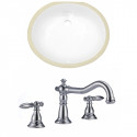 American Imaginations AI-22929 19.5-in. W CUPC Oval Undermount Sink Set In White - Chrome Hardware With 3H8-in. CUPC Faucet