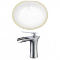 American Imaginations AI-22931 19.5-in. W CUPC Oval Undermount Sink Set In White - Chrome Hardware With 1 Hole CUPC Faucet