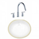 American Imaginations AI-23040 18.25-in. W CSA Oval Undermount Sink Set In White - Chrome Hardware With 3H8-in. CUPC Faucet