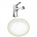 American Imaginations AI-23047 16.5-in. W CSA Oval Undermount Sink Set In White - Chrome Hardware With 1 Hole CUPC Faucet