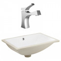 American Imaginations AI-23091 20.75-in. W CSA Rectangle Undermount Sink Set In White - Chrome Hardware With 1 Hole CUPC Faucet
