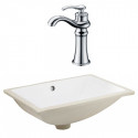 American Imaginations AI-23094 20.75-in. W CSA Rectangle Undermount Sink Set In White - Chrome Hardware With Deck Mount CUPC Faucet