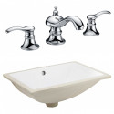 American Imaginations AI-23095 20.75-in. W CSA Rectangle Undermount Sink Set In White - Chrome Hardware With 3H8-in. CUPC Faucet