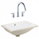 American Imaginations AI-23106 20.75-in. W CSA Rectangle Undermount Sink Set In White - Chrome Hardware With 3H8-in. CUPC Faucet