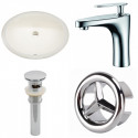 American Imaginations AI-26002 19.5-in. W CUPC Oval Undermount Sink Set In Biscuit - Chrome Hardware With 1 Hole CUPC Faucet - Overflow Drain Incl.