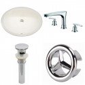 American Imaginations AI-26003 19.5-in. W CUPC Oval Undermount Sink Set In Biscuit - Chrome Hardware With 3H8-in. CUPC Faucet - Overflow Drain Incl.