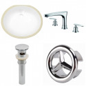 American Imaginations AI-26039 19.5-in. W CUPC Oval Undermount Sink Set In White - Chrome Hardware With 3H8-in. CUPC Faucet - Overflow Drain Incl.