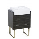 American Imaginations AI-19587 22.75-in. W 18-in. D Modern Plywood-Melamine Vanity Base Set Only In Dawn Grey