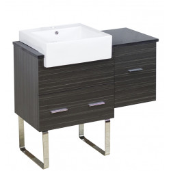 American Imaginations AI-19588 36.75-in. W 18-in. D Modern Plywood-Melamine Vanity Base Set Only In Dawn Grey