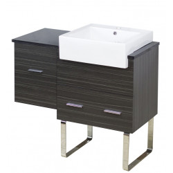 American Imaginations AI-19592 36.75-in. W 18-in. D Modern Plywood-Melamine Vanity Base Set Only In Dawn Grey