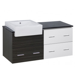 American Imaginations AI-19603 46-in. W 18-in. D Modern Wall Mount Plywood-Melamine Vanity Base Set Only In White-Dawn Grey