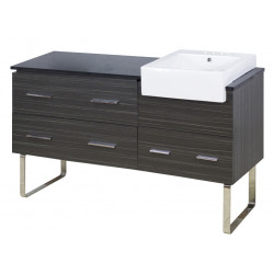 American Imaginations AI-19604 57.75-in. W 18-in. D Modern Plywood-Melamine Vanity Base Set Only In Dawn Grey