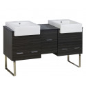 American Imaginations AI-19612 59.5-in. W 18-in. D Modern Plywood-Melamine Vanity Base Set Only In Dawn Grey