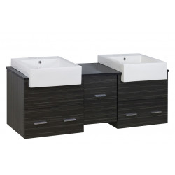 American Imaginations AI-19614 59.5-in. W 18-in. D Modern Wall Mount Plywood-Melamine Vanity Base Set Only In Dawn Grey