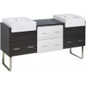 American Imaginations AI-19617 68.75-in. W 18-in. D Modern Plywood-Melamine Vanity Base Set Only In White-Dawn Grey