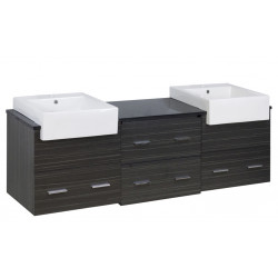 American Imaginations AI-19618 68.75-in. W 18-in. D Modern Wall Mount Plywood-Melamine Vanity Base Set Only In Dawn Grey