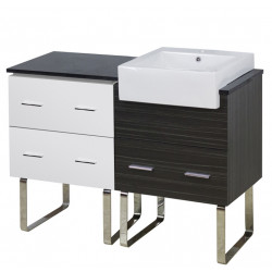 American Imaginations AI-19633 46-in. W 18-in. D Modern Plywood-Melamine Vanity Base Set Only In White-Dawn Grey