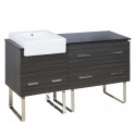 American Imaginations AI-19638 57.75-in. W 18-in. D Modern Plywood-Melamine Vanity Base Set Only In Dawn Grey
