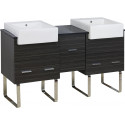 American Imaginations AI-19640 59.5-in. W 18-in. D Modern Plywood-Melamine Vanity Base Set Only In Dawn Grey