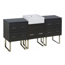 American Imaginations AI-19644 69.25-in. W 18-in. D Modern Plywood-Melamine Vanity Base Set Only In Dawn Grey