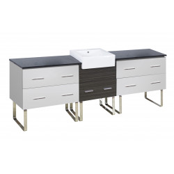 American Imaginations AI-19647 92.75-in. W 18-in. D Modern Plywood-Melamine Vanity Base Set Only In White-Dawn Grey
