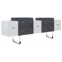 American Imaginations AI-19852 88.5-in. W 18-in. D Modern Plywood-Melamine Vanity Base Set Only In White-Dawn Grey