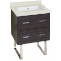 American Imaginations AI-18574 23.75-in. W Floor Mount Dawn Grey Vanity Set For 1 Hole Drilling White UM Sink
