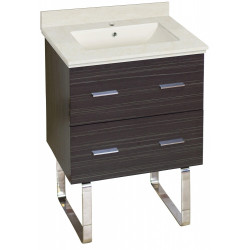 American Imaginations AI-18575 23.75-in. W Floor Mount Dawn Grey Vanity Set For 1 Hole Drilling Biscuit UM Sink