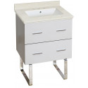 American Imaginations AI-18618 23.75-in. W Floor Mount White Vanity Set For 3H8-in. Drilling White UM Sink