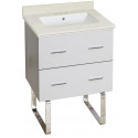 American Imaginations AI-18620 23.75-in. W Floor Mount White Vanity Set For 3H4-in. Drilling White UM Sink