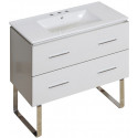 American Imaginations AI-18689 35.5-in. W Floor Mount White Vanity Set For 3H8-in. Drilling