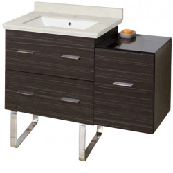 American Imaginations AI-18779 37.75-in. W Floor Mount Dawn Grey Vanity Set For 1 Hole Drilling White UM Sink