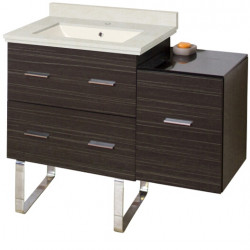 American Imaginations AI-18780 37.75-in. W Floor Mount Dawn Grey Vanity Set For 1 Hole Drilling Biscuit UM Sink