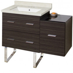 American Imaginations AI-18783 37.75-in. W Floor Mount Dawn Grey Vanity Set For 3H4-in. Drilling White UM Sink