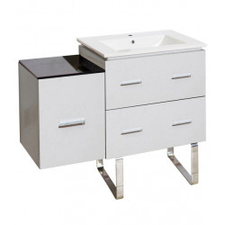 American Imaginations AI-18812 37.75-in. W Floor Mount White Vanity Set For 1 Hole Drilling