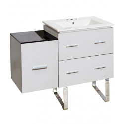 American Imaginations AI-18813 37.75-in. W Floor Mount White Vanity Set For 3H8-in. Drilling