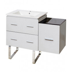 American Imaginations AI-18854 37.75-in. W Floor Mount White Vanity Set For 1 Hole Drilling