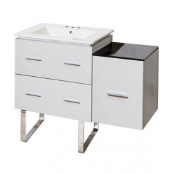 American Imaginations AI-18855 37.75-in. W Floor Mount White Vanity Set For 3H8-in. Drilling
